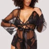 Yandy Vintage Luxury Robe Set 1 Yandy Vintage Luxury Robe Set -Lingerie Shop YO 94 11730 SHEER ROBE BOW BLACK 4313