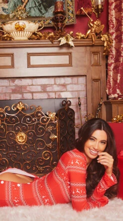 Yandy For Real Doe Onesie 18 Yandy For Real Doe Onesie -Lingerie Shop YR E7204 HOLIDAY ONESIE LOUNGE RED 0165