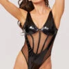 Yandy Vinyl Hour Teddy -Lingerie Shop YR E7297 TEDDY LINGERIE BLACK 3282