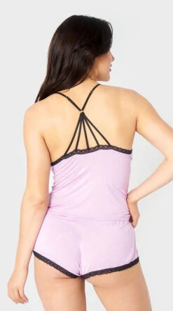 Yandy Sweet Dreams Pajama Set -Lingerie Shop YSM PL YA10608 LILAC BLACK 04 YANDY PS03302022