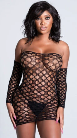 Naughty Nights Tube Chemise Set 21 Naughty Nights Tube Chemise Set -Lingerie Shop YT 818JT173 BLACK 1 PS01182021