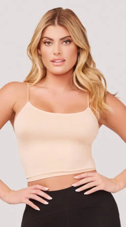 Seamless Cropped Tank Top -Lingerie Shop YT SML617 SEAMLESS SKINNY STRAP CROPPED CAMI NUDE 1198 WEBSIZE